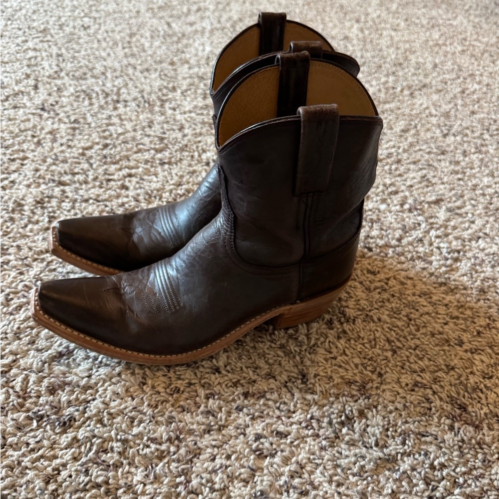 Women brown Leather Western Boots Lucchese